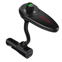 Bluetooth FM Transmitter, PANICKY Wireless in-Car FM Transmitter Radio Adapter Hands Free Car Kit with 5V/2.4A USB Car Charger Support TF Card and USB Flash Drive