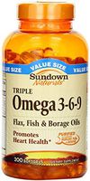 Sundown Naturals Triple Omega 3-6-9 Softgels, 200 ea (Pack of 4)
