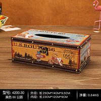 T-ZJHC European Creative Retro Tissue Box Home Room Bedroom Napkin Tray Living Room Coffee Table Storage, Purple