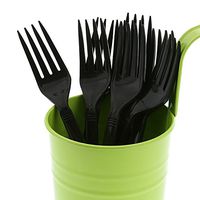 AmerCare Heavy Weight Black Polypropylene Forks, Case of 1000