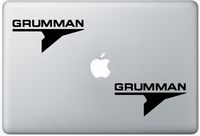 Grumman Logo HenryDecalZD0749 Set Of Two (2x) , Decal , Sticker , Laptop , Ipad , Car , Truck