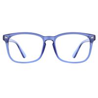 TIJN Blue Light Blocking Glasses Square Nerd Eyeglasses Frame Anti Blue Ray Computer Game Glasses ((Spring Hinge) SlateBlue)