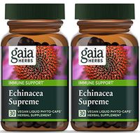 Gaia Herbs Echinacea Supreme, Vegan Liquid Capsules, 30 Count (Pack of 2) - Fast-Acting Immune Support, Immune-Boosting Organic Whole Plant Echinacea