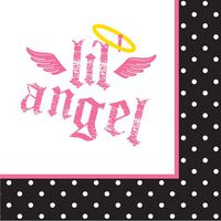 16-Count Paper Beverage Napkins, Angel Birthday