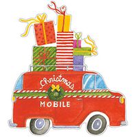 Caspari Christmas Rush Decorative Die-Cut Gift Tags, 20 Included