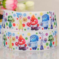 10 Yards 7/8" Inch 22mm latest Inside out Cartoon Printed Gift Grosgrain Ribbon