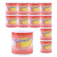 ATACT 10 Rolls Toilet Paper, 3-Ply White Cleaning Paper, Smooth Soft Professional Series Premium Rapid Dissolving Toilet Paper Hand Towels for Daily Use, Individually Wrapped Standard (10PCS-Supsoft)