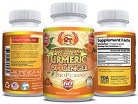 Turmeric Curcumin 1000 mg with Ginger and BioPerine (60 Capsule) - Natural Ginger Extract 200mg and Black Pepper Extract 10 mg Capsules - Anti-Inflammatory & Helps Digestion and Metabolism Naturally