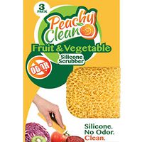 Peachy Clean Silicone Scrubber (Qty 3) - Longlasting Fruit & Vegetable Brush Veggie Scrubber