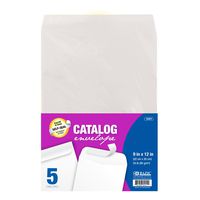 BAZIC 9" x 12" Self-Seal White Catalog Envelope, 5/Pack (5451-48)