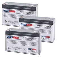 Set of (3) 6V 12AH F1 Battery Replaces BB Battery BP12-6-T2, BP12-6T2-3 Pack - by UPSBatteryCenter