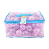 Lightaling 100pcs Pink & Purple Ocean Balls & Pit Balls Soft Plastic Phthalate & BPA Free Crush Proof - Reusable and Durable Storage Mesh Bag with Zipper