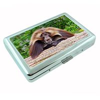Perfection In Style Silver Cigarette Case Metal Wallet Baboon Design D004