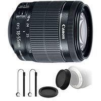 Canon EF-S 18-55mm f/3.5-5.6 is STM Lens + Rear & Front Lens Cap + Two Lens Cap Holder