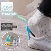 Lazy Shoes Helper for Easy to Wear Shoe, Portable Shoe Horn Sock Slider, Lazy Shoes Lifter Helper for Elderly, Disabled, Pregnancy, Shoe Aid Sticks, Plastic Shoehorn for Men,Women,Kids (Gray, 2Pcs)