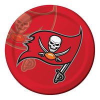 Creative Converting Officially Licensed NFL Dinner Paper Plates, 96-Count, Tampa Bay Buccaneers