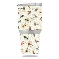MightySkins Skin Compatible with Members Mark 30 oz Tumbler – Fishing Flies | Protective, Durable, and Unique Vinyl Decal wrap Cover | Easy to Apply, Remove, and Change Styles | Made in The USA