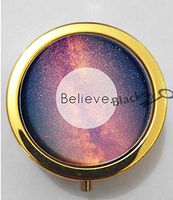 BlackKey Believe Beautiful Inspirational Word 3-Compartment Decorative Pocket Gift Box Case Organizer for Pill, Color 2 -1678
