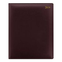 Letts 2019 Signature Week to View Planner, Burgundy, English, 9.375 x 6.75 (C38VBY-2019)