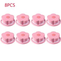 OutTop(TM) Lint Filters for Washing Machines, 8PCS Washing Machine Lint Filter Bag Laundry Mesh Hair Catcher Floating Ball Pouch Washing Machine Accessories (Pink)