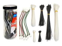 Jar of Assorted Cable Ties, 600 Pieces Cable Ties in Assorted Sizes in Natural and Black Colors