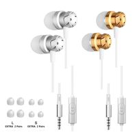 2 Packs with Microphone in Ear Earphone,AICMEI Stereo Sound Noise Isolating for iOS and Android Smartphones, Laptops, Gaming, Fits All 3.5mm Interface Device - White