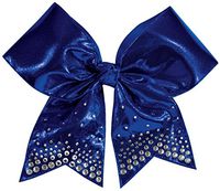 Chassé Girls' Metallic Rhinestone Performance Hair Bow Metallic Royal