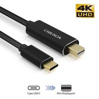 USB C to Mini Displayport,Chlison USB-C Type c to Mini DisplayPort/Mini DP Cable 4K@60HZ for MacBook Pro 2017/2016, Surface Book 2, Galaxy S8 S9(Not Support Thunderbolt2)