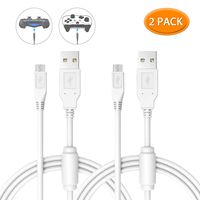 6amLifestyle PS4 Controller Charging Cable 2 Pack / 10FT, Charge and Play, Micro USB Charger High Speed Data Sync Cord for Sony Playstation 4 PS4 Slim/Pro Controller, Xbox One S/X Controller, Android