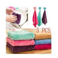 QUNANEN Anti-Grease Cloth Bamboo Fiber Washing Towel Magic Kitchen Cleaning Wiping Rags (5pcs)