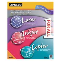 Wholesale CASE of 5 - Apollo All-Purpose Transparency Film-All-purpose Transparency Film, 8-1/2"x11", 50/BX