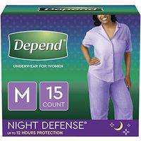 Depend Night Defense Incontinence Overnight Underwear for Women, Medium, 15 Count (Packaging may vary)