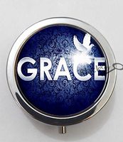 BlackKey Grace Beautiful Inspirational Word 3-Compartment Decorative Pocket Gift Box Case Organizer for Pill, Color 1 -1712