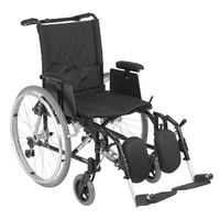 Drive Medical Cougar Ultra Lightweight Rehab Wheelchair with Various Arms Styles and Front Rigging Options, Black, 18 Inch