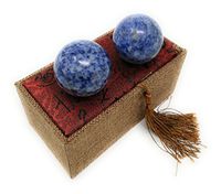 Blue Corundum Marble Stone Chinese Healthy Exercise Massage Baoding Balls