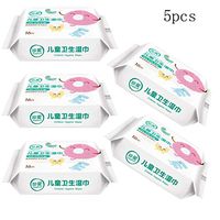 5 Pack Of Little Kids Boys Girls Multi-Purpose Cleaning Wipes Ultra Soft Eco Friendly Flushable Wet Wipes(90 Wipes)