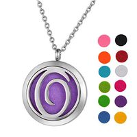 SG Stainless Steel Aromatherapy Essential Oil Diffuser Necklace with O Letter Pendant Locket