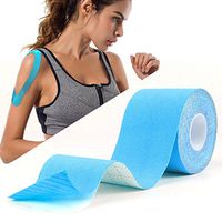 Atemto Kinesiology Tape, Athletic Sports Tape Elastic Tape 100% Cotton 2inch x 16ft Roll Uncut Waterproof Breathable for Muscle Support Pain Relief (No Hole, Blue)