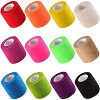 Cherish tea 12 Pieces Self Adhesive Elastic Bandage Wrap Stretch Self-Adherent Tape for First Aid,Sports, Wrist, Ankle (12 Colors,2 Inches x 5 Yards Each)