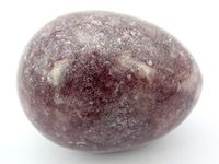 jennysun2010 2 pcs Natural Lepidolite Gemstone Egg Crystal Healing Sphere Massage Finger Exercise 35x40mm