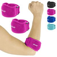 Vive Tennis Elbow Brace (Pair) - Rheumatoid Arthritis Strap for Bursitis, Golfers, Lateral & Medial Epicondylitis, Tendinitis - Padded Compression Arm Support Band - Adjustable Forearm Pain Relief