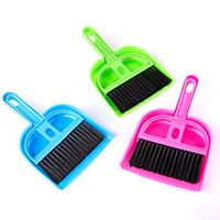 Braceus Mini Plastic Hand Kitchen Dustpan and Brush Desk Cleaning Sweeper Dust Pan Set Kids Pretend Play Toys (Random Color)