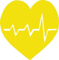 hBARSCI Heart ECG Vinyl Decal - 5 Inches - for Cars, Trucks, Windows, Laptops, Tablets, Outdoor-Grade 2.5mil Thick Vinyl - Yellow