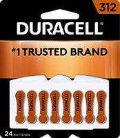 Duracell - Hearing Aid Batteries Size 312 (Brown) - long lasting battery with EasyTab for ease of installation - 24 count