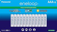 Panasonic BK-4MCCA12FA eneloop AAA 2100 Cycle Ni-MH Pre-Charged Rechargeable Batteries, (package includes 12AAA silver or 12AAA white)