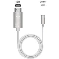 USB C to HDMI Cable(4K@60Hz), Olimp USB Type-C to HDMI Cable Adapter [Thunderbolt 3 Compatible] for MacBook Pro 2018/2017,MacBook Air/iPad Pro 2018, Surface Book 2, Samsung S10, and More, 6.6ft/Silver