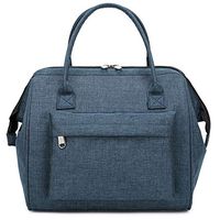 super1798 Portable Tote Lunch Pouch Food Storage Thermal Insulated Waterproof Wear Resistant Bag Bento Container Blue