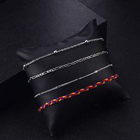 Ikevan 2019 4 Pcs/Set of Ethnic Style Elements Retro Color Rope Woven Pattern Chain Anklet