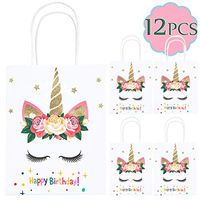 Funnlot Unicorn Party Bags Unicorn Party Supplies As Unicorn Goodies Candy Bags With Glitter(12PCS)