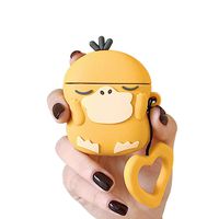 UR Sunshine AirPods Case, Super Cute Creative Animal Rabbit Cat Dog Monster Shape Soft Silicone Case Cover Protective Skin for Apple AirPods1&2+Ring Lanyard-Flat-Billed Duck